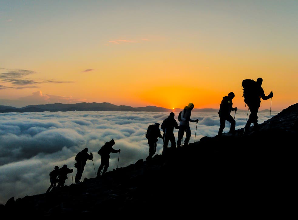 a photo of hikers